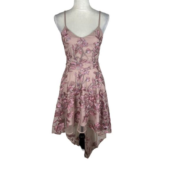 Twosisters the Label Saskia Floral Embroidery Dress Rose High Low Size 2 - Picture 4 of 10